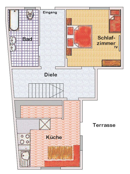 Grundriss Ferienhaus Marian Erdgeschoss