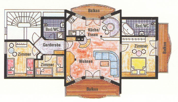 Grundriss Ferienwohnung Zuckerhütl